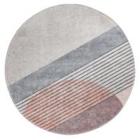 Pratelný kulatý koberec ve světle růžovo-šedé barvě ø 80 cm Yuvarlak – Vitaus