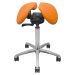 Sedlová židle SALLI Swing Barva čalounění: Kůže - oranžová #45050, Konstrukce: černá + masážní S