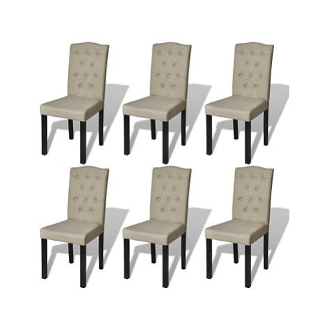 Jídelní židle 6 ks béžové textil SHUMEE