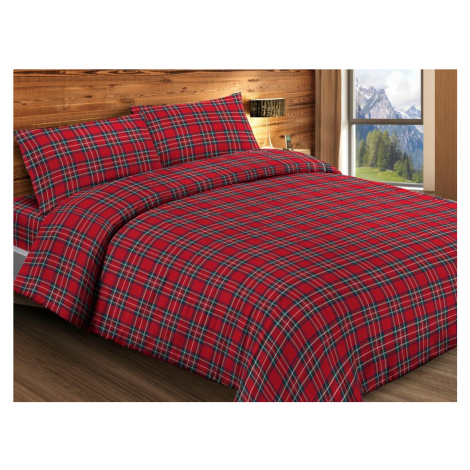 Gipetex Natural Dream Povlečení hladká bavlna Kilt Red - 220x200 / 2x70x90 cm