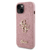 Zadní kryt Guess PU Fixed Glitter 4G Metal Logo pro Apple iPhone 13, růžová