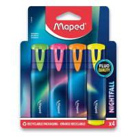 Zvýrazňovač MAPED Fluo Peps Nightfall - sada 4 barev