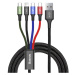 Baseus kabel Fast 4-in-1 Lightning + Type-C (2) + Micro 3.5A 1.2M, černá - CA1T4-B01