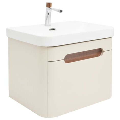 Koupelnová skříňka s umyvadlem a baterií SAT Fusion 57,5x43x45 cm pískově béžová mat SATFUSION60