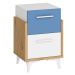 ArtCross Noční stolek HEY-19 | 45 Barva: Dub artisan/bílá/modrá