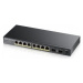 Zyxel GS1100-10HP v2 10-port Desktop Gigabit PoE Switch, 8x gigabit PoE RJ45, 2x SFP, 120W PoE b
