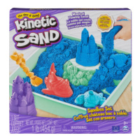 Spin Master Kinetic Sand krabice tekutého písku s podložkou MODRÁ