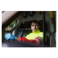 Fotografie portrait of a driver looking into the camera, Rawlstock, 40 × 26.7 cm