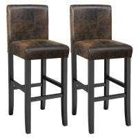 tectake 403512 2 barové židle dřevěné - vintage hnědá - vintage hnědá