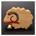 AMADEA Dřevěná ovečka se zvonkem, masivní dřevo, 6x4,5x2 cm