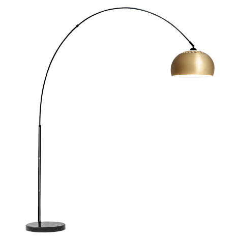 Blumfeldt Amara, oblouková lampa, pozlacené stínidlo, mramorový podstavec, E27, síťový kabel: 2 