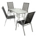 Garthen 40751 Zahradní skládací set stůl + 4 stohovatelné židle - černá