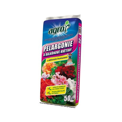 AGRO Substrát pro pelargonie/muškáty a jiné balkónové květiny, objem 50l Agro CS