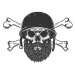 Ilustrace Illustration of bearded soldier skull with, ioanmasay, 40 × 40 cm