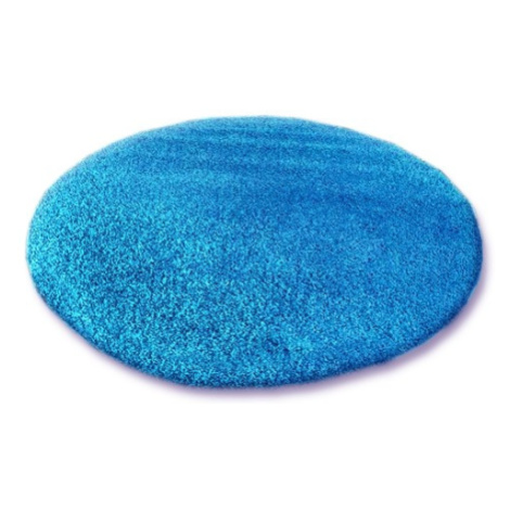 Dywany Lusczow Kulatý koberec SHAGGY Hiza 5cm modrý