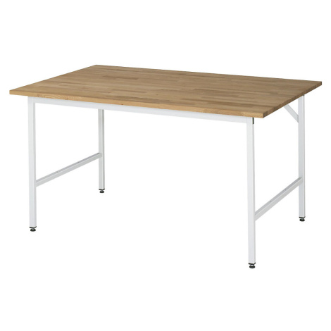 RAU Pracovní stůl, výškově přestavitelný, 800 - 850 mm, masivní buková deska, š x h 1500 x 1000 