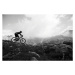 Fotografie Italy, Tyrol, senior biker riding on, Poncho, 40 × 26.7 cm