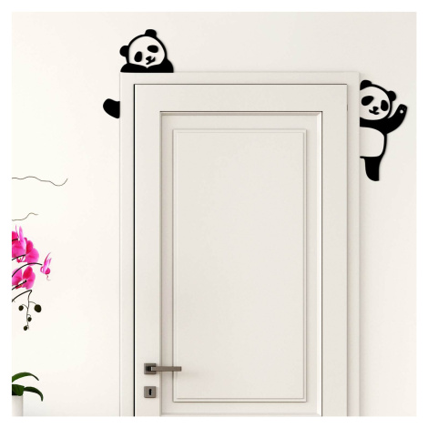 Dřevěná nálepka kolem dveří - Pandy