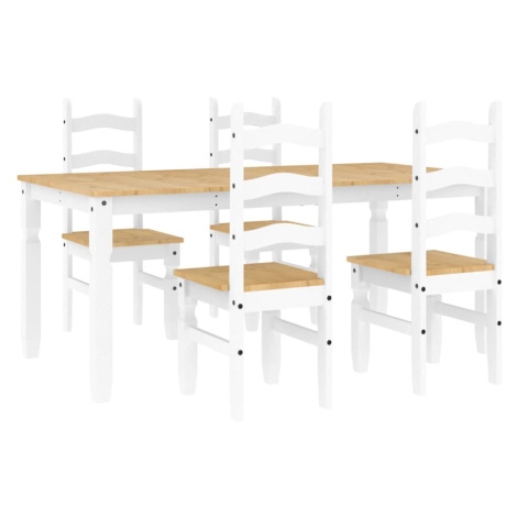 vidaXL Jídelní set ze 5 kusů "Panama" Bílé masivní dřevo borovice