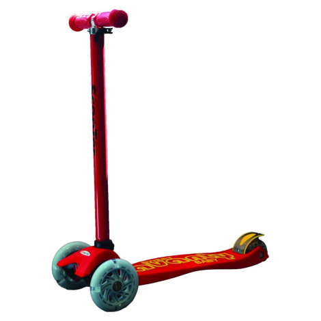 Dětská tříkolová koloběžka svítící  - červená Sparkys