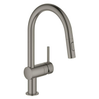 Dřezová baterie Grohe Minta s vytahovací sprškou, 2 proudy kartáčovaný Hard Graphite 32321AL2