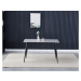 Jídelní stůl TRIVO — 130x70x76 cm, keramika, kov, dekor šedý mramor