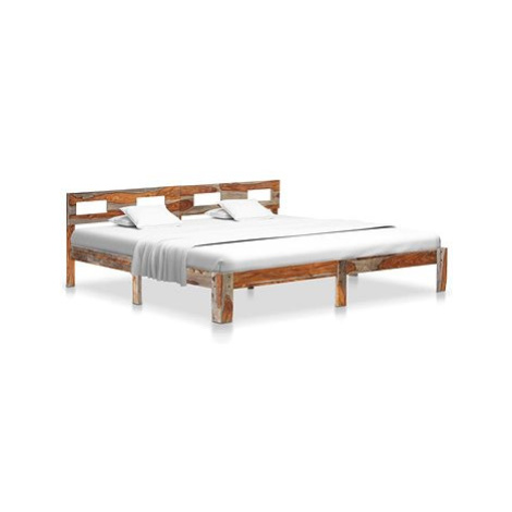 Rám postele masivní sheeshamové dřevo 200x200 cm SHUMEE