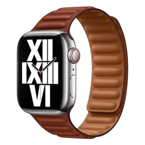 Apple Watch 41/40/38mm cihlově hnědý kožený tah - M/L