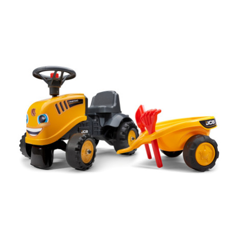 Odstrkovadlo traktor JCB žluté s volantem a valníkem