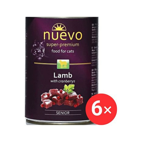 Nuevo kočka senior jehněčí s brusinkami konzerva 6 × 400 g