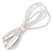 USB kabel USB-C / USB-C konektor s LED podsvícením 60W 1m bílá