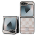 DKNY PU Leather Checkered Pattern and Stripe pro Samsung Galaxy Z Flip 6 Pink