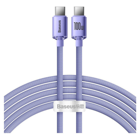 Baseus Crystal Shine Series kabel USB-C/USB-C (100W) 2m fialový