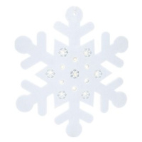 H&L Sněhová vločka LED Hangdeco, 35 cm, filc, bílá