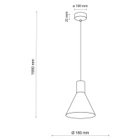 TK Lighting Závěsné světlo Jump, černé, Ø 20 cm