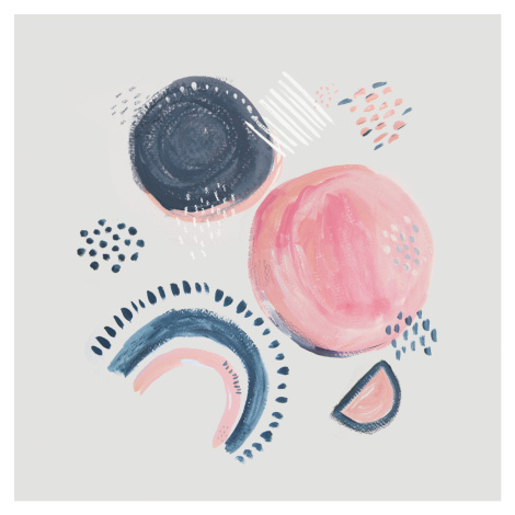 Ilustrace Abstract mark making circles, Laura Irwin, (40 x 40 cm)