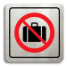 Accept Piktogram "zákaz vstupu se zavazadlem" (80 × 80 mm) (stříbrná tabulka - barevný tisk)