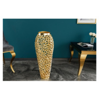 Estila Designová váza Hoja v art deco stylu s kovovou konstrukcí zlaté barvy 65cm