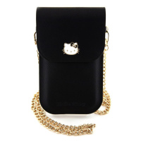 Pouzdro Hello Kitty PU Metal Logo Leather Wallet Phone Bag Black