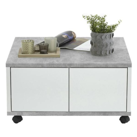 Konferenční stolek TWIN beton/bílá