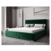 Nadčasová čalouněná postel v minimalistickém designu v zelené barvě 180 x 200 cm bez úložného pr