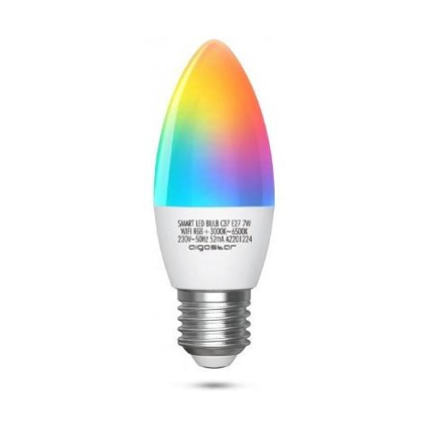 B.V. LED RGBW Žárovka C37 E27/7W/230V 3000-6500K Wi-Fi