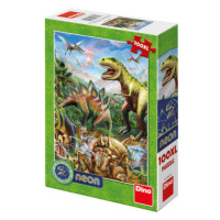 Puzzle 100XL Svět dinosaurů neon