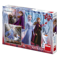 Puzzle 3x55 Frozen II Zimní radovánky