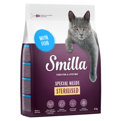 Smilla granule, 3 kg + 1 kg zdarma - Adult Sterilised s rybou