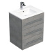 Koupelnová skříňka s umyvadlem Naturel Cube Way 60x76,5x46 cm beton mat CUBE46603BEMOD