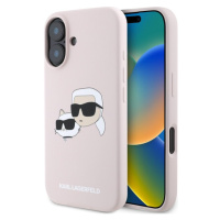 Karl Lagerfeld Liquid Silicone Double Heads MagSafe kryt iPhone 16 růžový