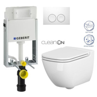 GEBERIT KOMBIFIX Basic tlačítko DELTA 21 Bílé WC CERSANIT + SEDÁTKO 110.100.00.1 21BI CP1