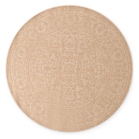 Kulatý vnitřní a venkovní koberec v béžové a slonovinové barvě ø 160 cm Duet Kona – NORTHRUGS Hanse Home