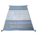 Modro-šedý bavlněný koberec Webtappeti Antique Kilim, 70 x 140 cm